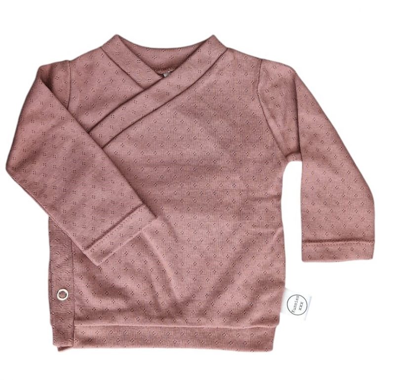 Overslagshirt ajour mauve