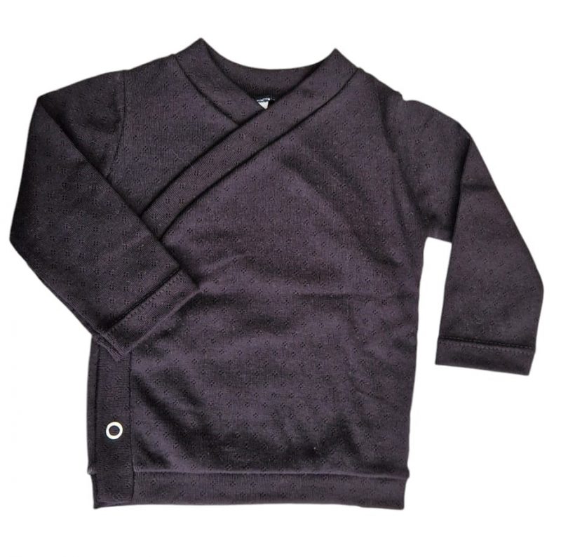 Overslagshirt ajour zwart